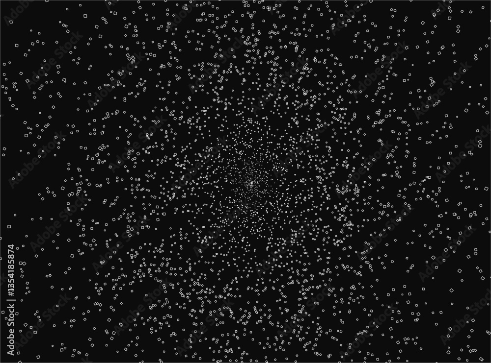 Obraz premium A black and white of a starry sky with a lot of white dots. The image has a dreamy and peaceful mood, as if the viewer is looking up at the stars and feeling a sense of wonder and awe