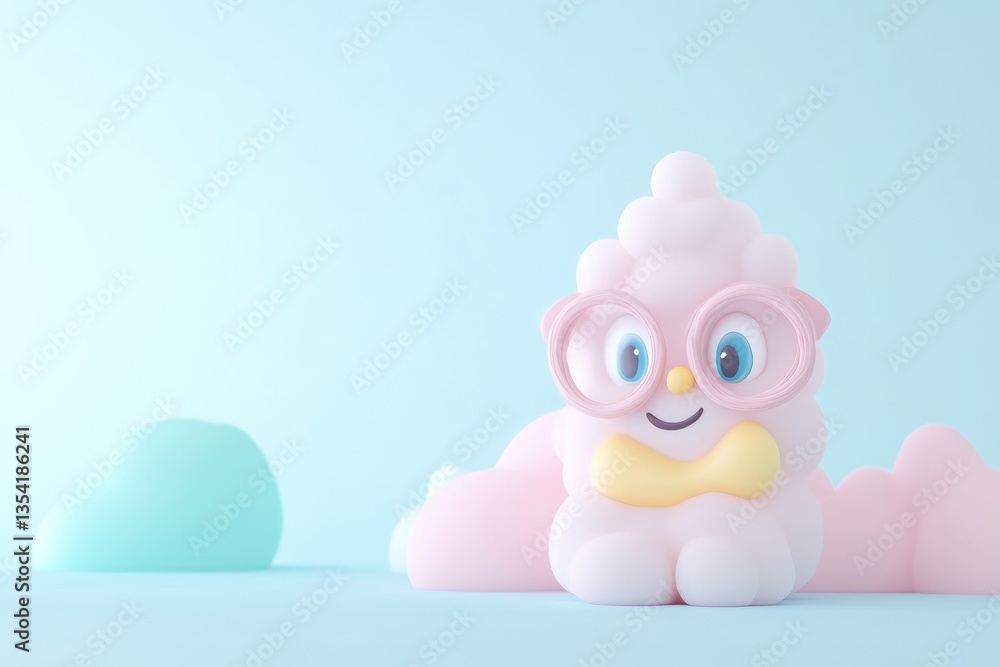 Cute cloud character with glasses Cute cloud character with glasses