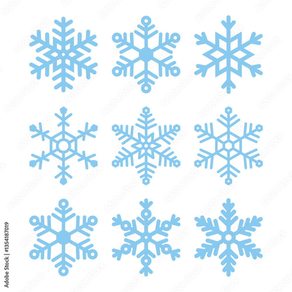Beautiful Snowflake Vector Set in Cold Winter Beautiful Snowflake Vector Set in Cold Winter
