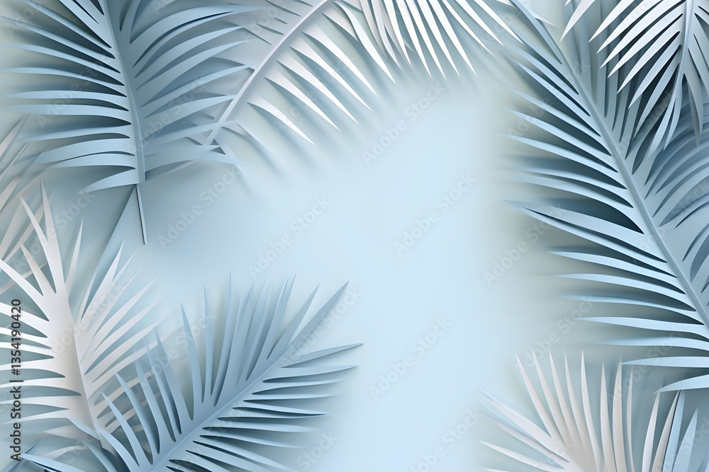 Fototapeta premium A vibrant, minimalist design featuring a light, pastel blue color palette 