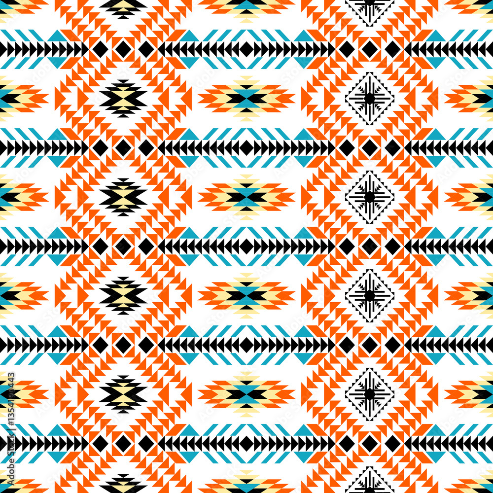 Geometric ethnic Navajo Native American pattern. Abstract ethnic geometric seamless pattern design for fabric, tile, clothing, embroidery and background. Vector ethnic Navajo Native American design. Geometric ethnic Navajo Native American pattern. Abstract ethnic geometric seamless pattern design for fabric, tile, clothing, embroidery and background. Vector ethnic Navajo Native American design.