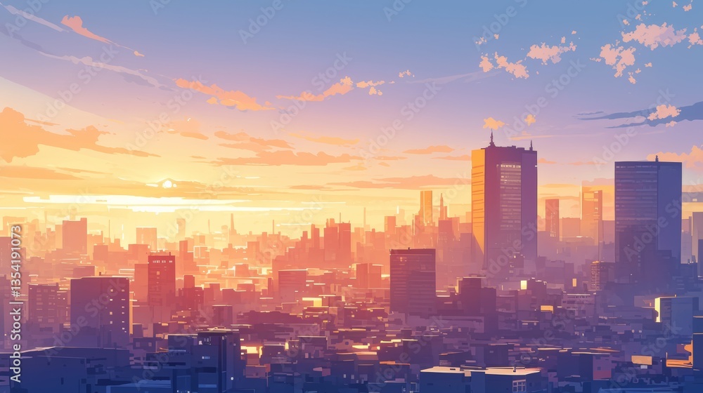 Fototapeta premium wallpaper background big city view 