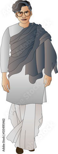 young Indian Asian man in traditional wear 