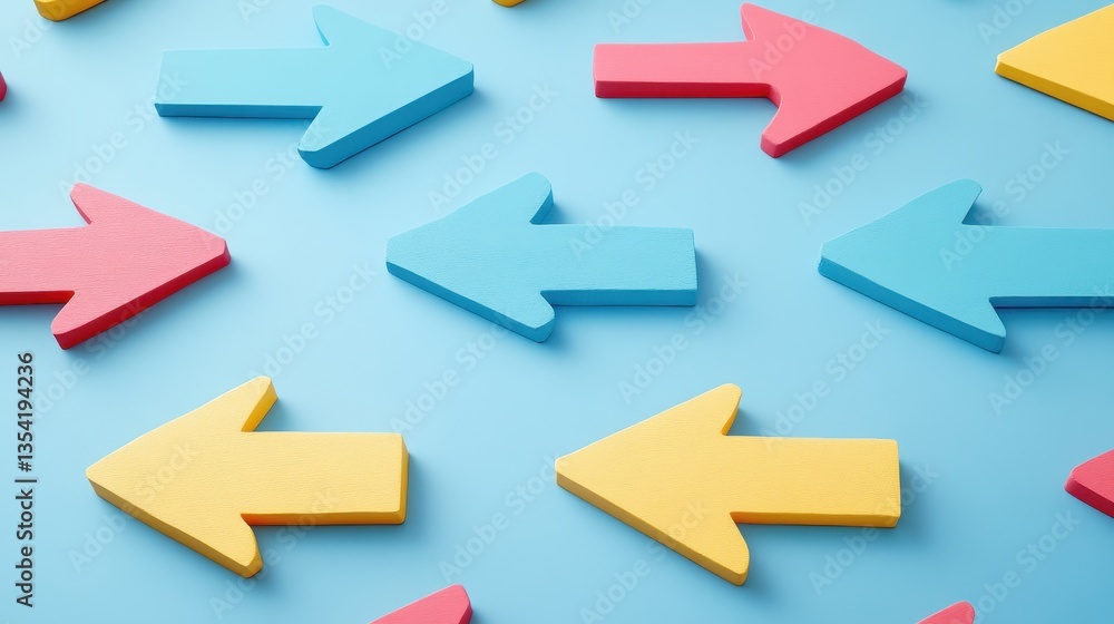 Colorful Arrows Pointing in Different Directions Abstract Background Design Concept for Choices Decisions and Paths Colorful Arrows Pointing in Different Directions Abstract Background Design Concept for Choices Decisions and Paths