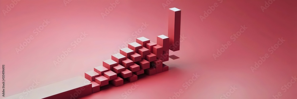 3D render of floating cubes in a square formation tapering into a directional beam with a sleek geometric design 3D render of floating cubes in a square formation tapering into a directional beam with a sleek geometric design