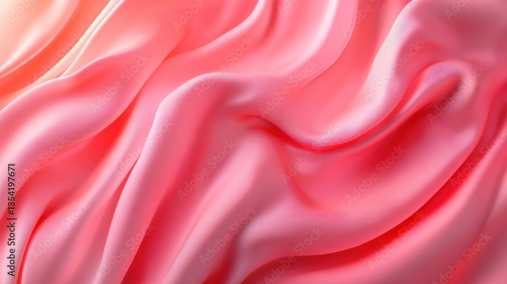 Fototapeta premium Luxurious Silk: An elegant display of flowing silk fabric in soft, delicate hues, showcasing its smooth texture and graceful movement, evoking a sense of luxury and comfort.