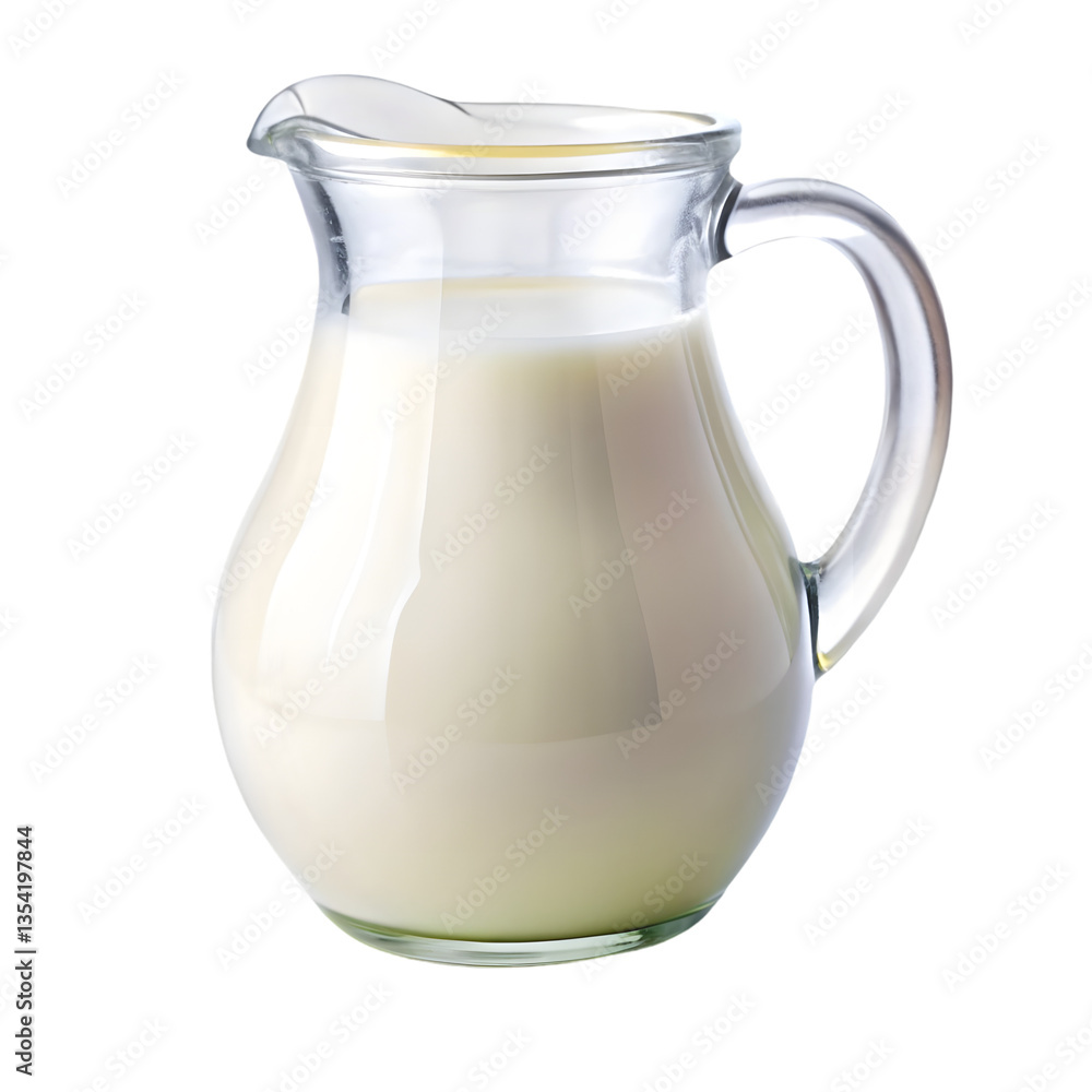 Glass jug with fresh milk isolated on a transparent background Glass jug with fresh milk isolated on a transparent background