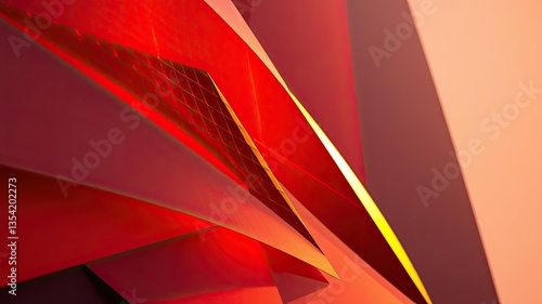 Wallpaper Mural Abstract Red Geometric Shapes Architectural Design Modern Building Background Texture Torontodigital.ca