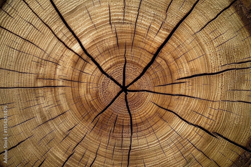 Fototapeta premium Detailed examination of saw cut wood highlighting rough textures.