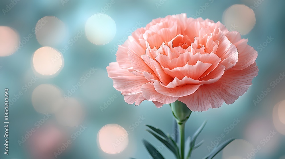 Radiant Pink Carnation with Bokeh Background Radiant Pink Carnation with Bokeh Background