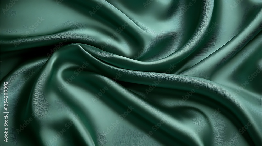 Obraz premium Emerald Green Satin Drape Texture.
