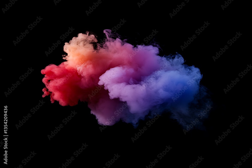 Fototapeta premium Dense Multicolored Smoke of Red Purple and Pink Colors with Artistic Flow