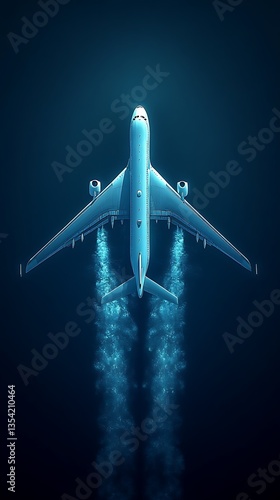 Overhead view depicts an aircraft in the upper atmospheric space