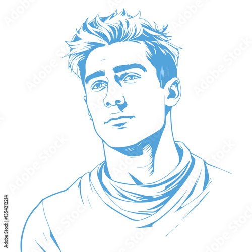 Continuous one line art drawing man face design vector illustration.