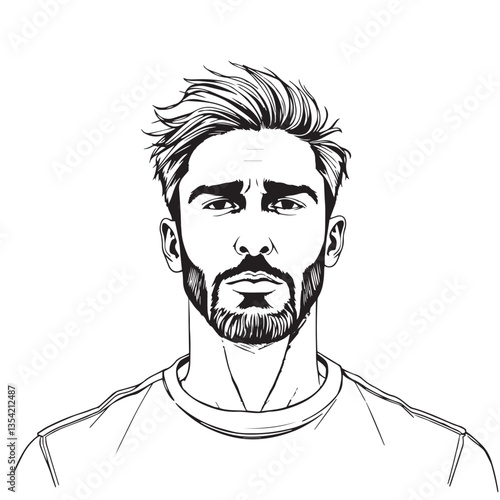 Continuous one line art drawing man face design vector illustration.