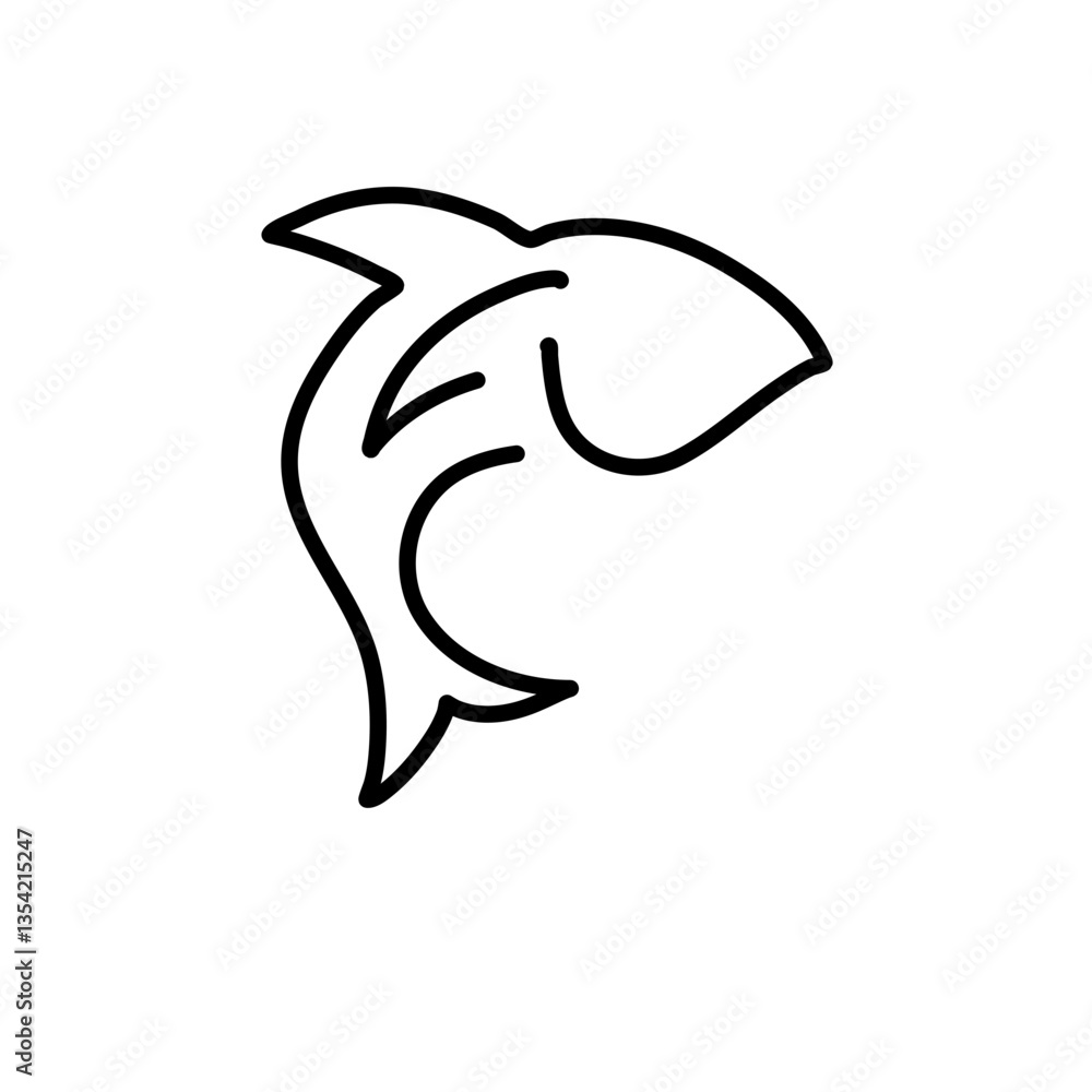 Fototapeta premium Fish line icon 