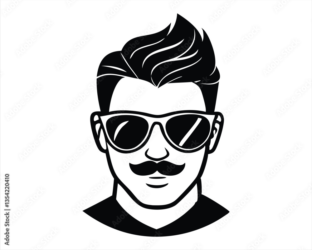Bearded Hipster Man with Stylish Hair and Glasses,Hipster Man Face Logo,Handsome face man beard man emblems icons,Beards and mustaches Bearded Hipster Man with Stylish Hair and Glasses,Hipster Man Face Logo,Handsome face man beard man emblems icons,Beards and mustaches