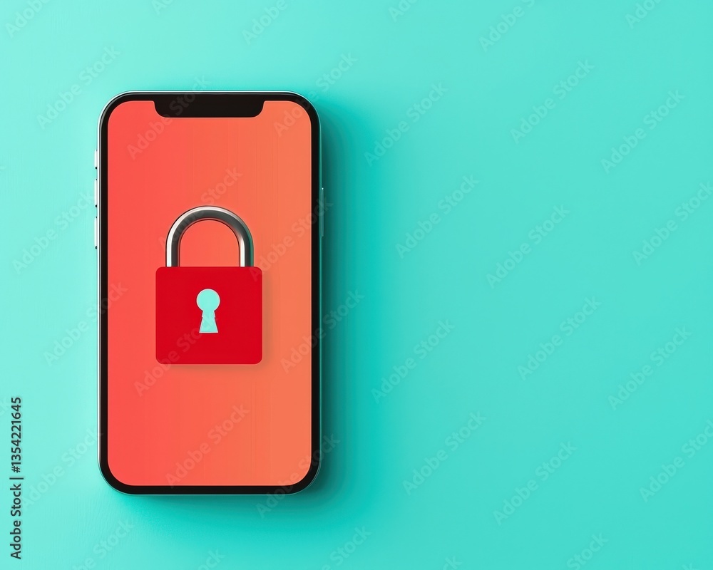 Phone displaying a red lock, symbolizing app data encryption Phone displaying a red lock, symbolizing app data encryption