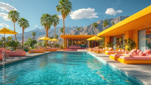 Desert Oasis Poolside Relaxation at a Mid-Century Modern Villa