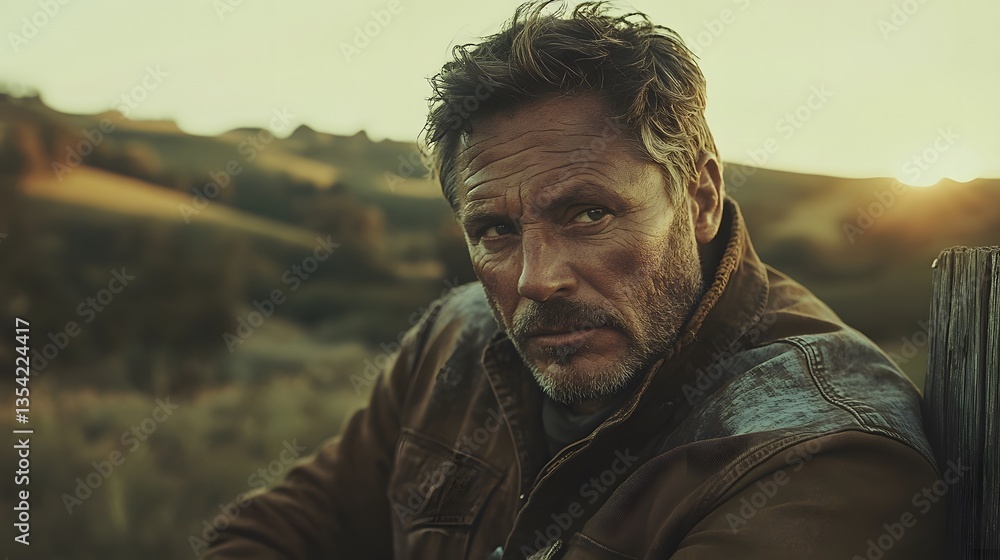 A Weathered Man with a Rugged Appearance A Weathered Man with a Rugged Appearance