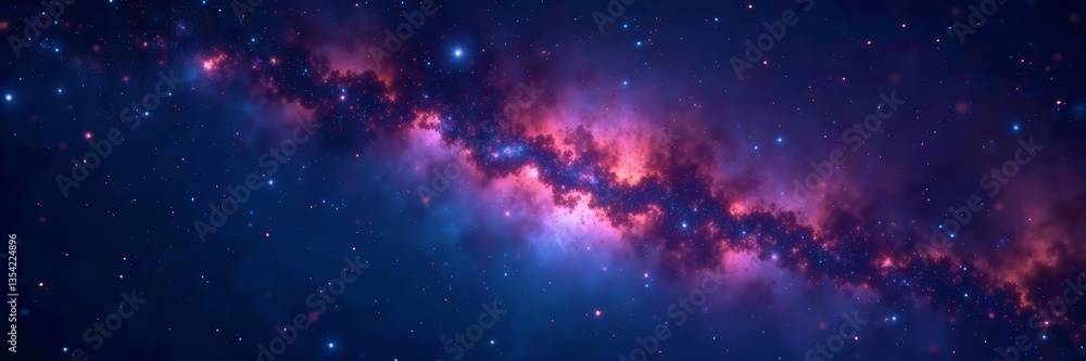 Naklejka premium Luminous constellation shining brightly in the dark night sky, stars, bright