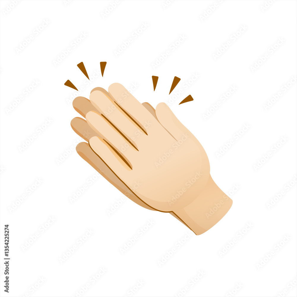 Obraz premium Clapping Hands emoji vector icon. Clapping Hands Gesture Emoticon. Vector Clapping Hands Emoji. Congratulations, celebration and success. Emoji style design hand applaud for web, banner, vector 10eps