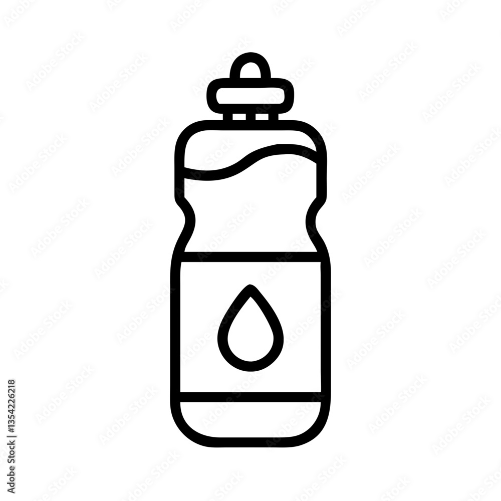 Water Bottle Icon Outline Design for Fitness and Hydration Water Bottle Icon Outline Design for Fitness and Hydration