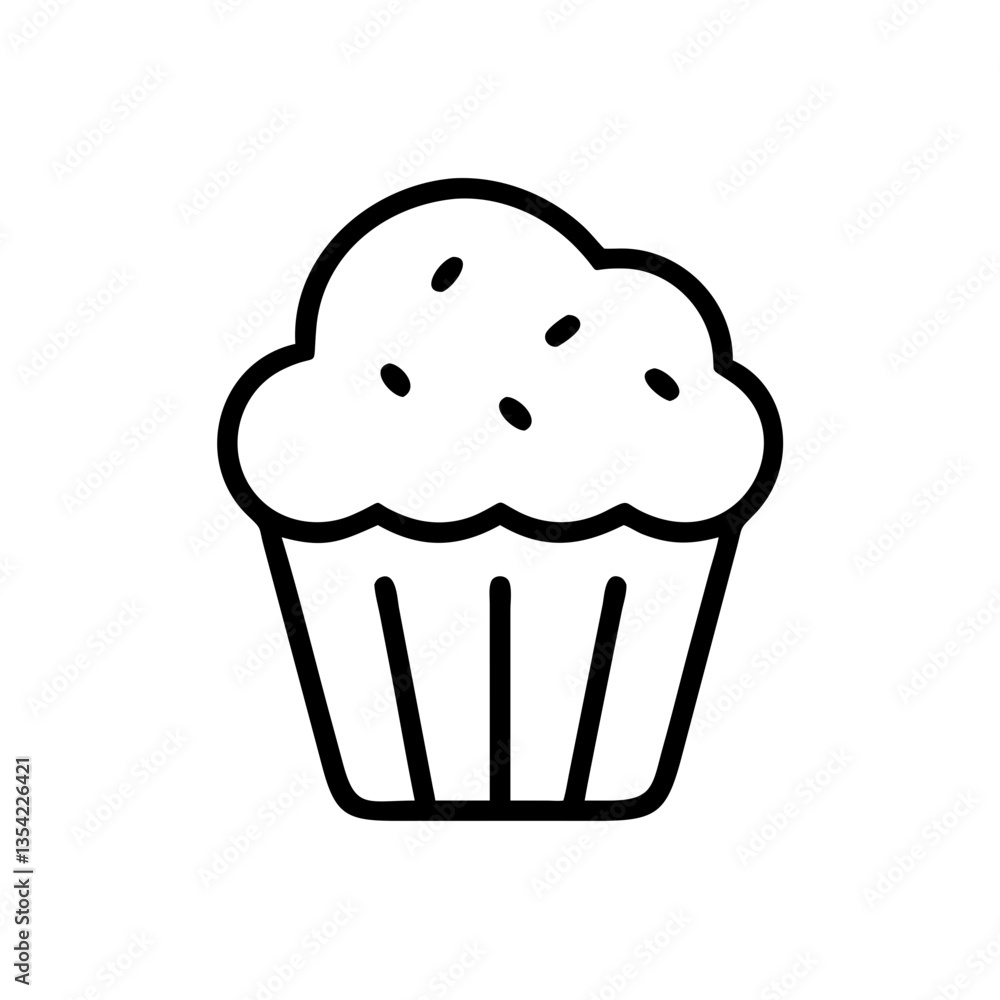 Muffin icon outline design in simple black style Muffin icon outline design in simple black style