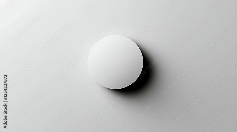 A clean white circle with subtle black accents A clean white circle with subtle black accents