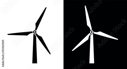 Land wind power plant (WPP) icon. Wind generator for generating electricity. Wind (wind-electric) mill, symbol of energy or ecology.