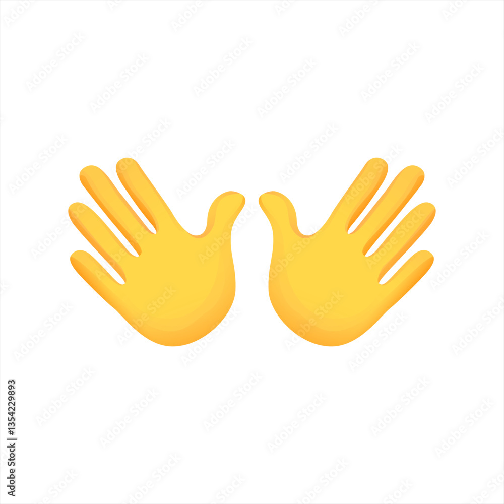 Obraz premium Open Hands Jazz vector emoji 10 eps.