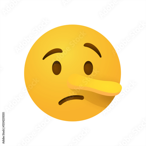 Lying face emoji pinocchio vector long nose illustration vector 10 eps.