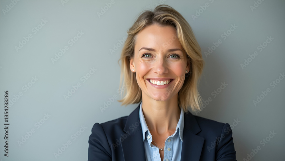 Happy and Smiling Mature 50-Year-Old Female Psychologist: Close-Up Portrait of a Sophisticated Businesswoman in a Cute Vector Illustration for Advertising Services Happy and Smiling Mature 50-Year-Old Female Psychologist: Close-Up Portrait of a Sophisticated Businesswoman in a Cute Vector Illustration for Advertising Services