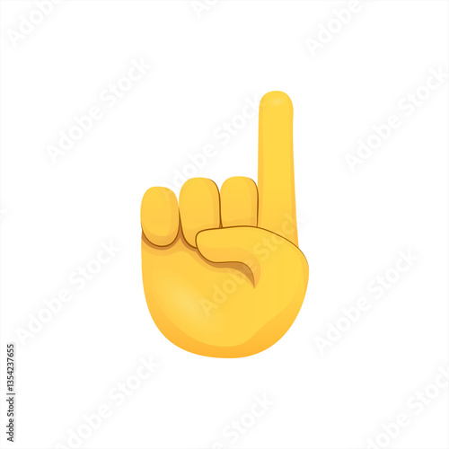 Index Pointing Up Hand Emoji Icon Illustration Sign. Human Gesture Vector Symbol Emoticon Design Vector 10 EPS.