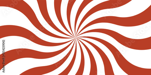Red and White Spiral Pattern Illustration with Psychedelic Design Effect