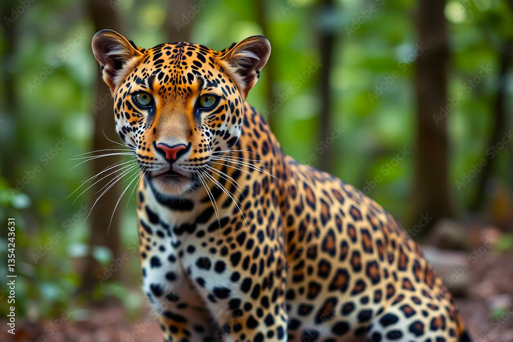 Fierce Angry Leopard with Sharp Focus, Displaying Its Intense Gaze Against a Blurred Bokeh Background, Vibrant Wallpaper Fierce Angry Leopard with Sharp Focus, Displaying Its Intense Gaze Against a Blurred Bokeh Background, Vibrant Wallpaper