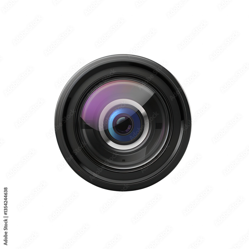 A close up of a camera lens with a blue and purple filter A close up of a camera lens with a blue and purple filter