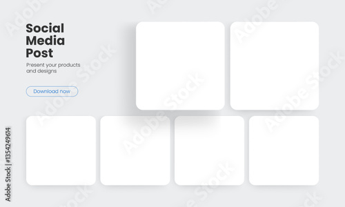 Social Media Posts. Blank Template For Showing Your Designs. Vector Illustration