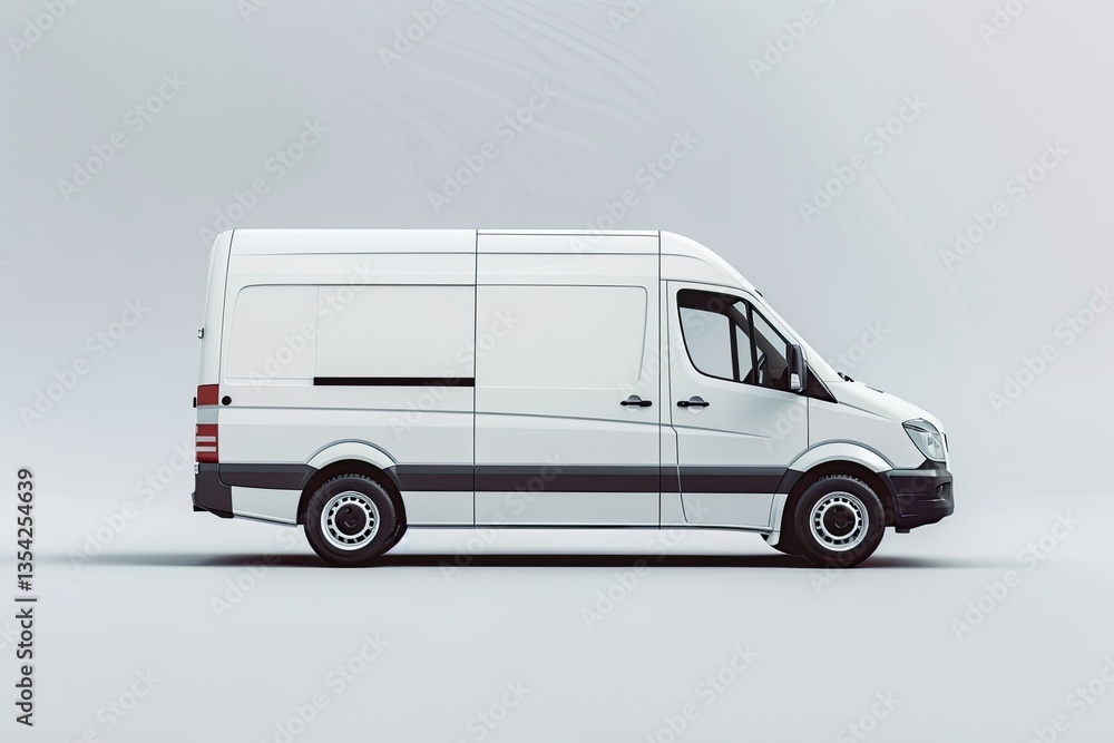 High Definition Image of Van Mockup on White Background High Definition Image of Van Mockup on White Background