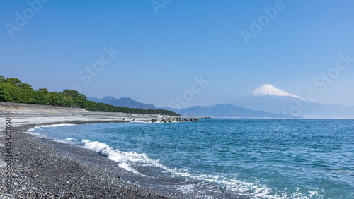 三保松原から富士山の眺め