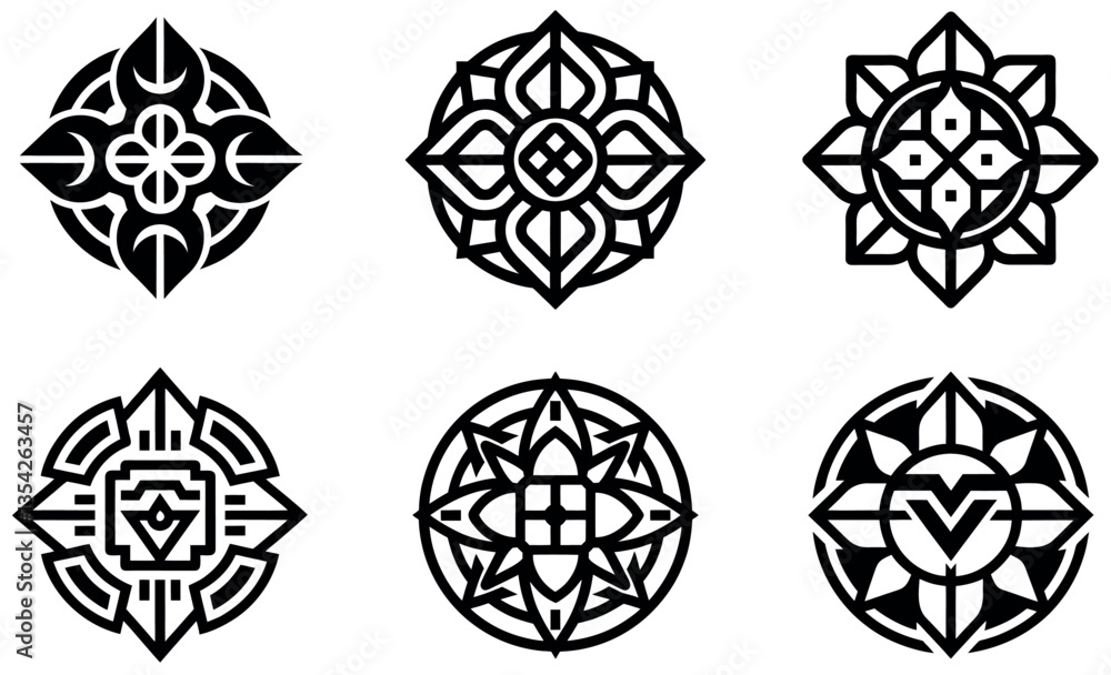 Intricate Black and White Geometric Designs Intricate Black and White Geometric Designs