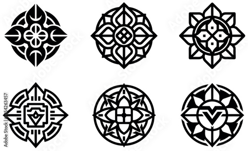 Intricate Black and White Geometric Designs
