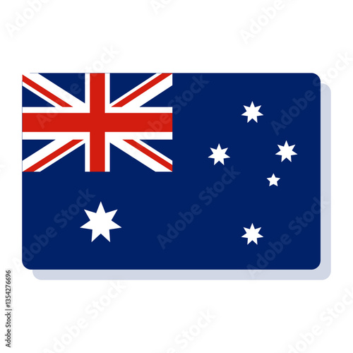 Rectangle Australian Flag Icon Design for Product Labels and Branding Use.
