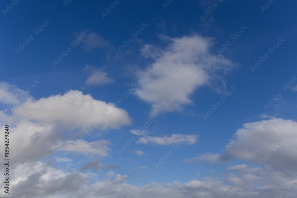Fototapeta premium Beautiful blue sky with few clouds.