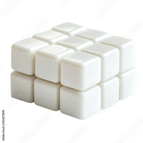 Wallpaper Mural White Cube Puzzle Simple Geometric Design, Torontodigital.ca