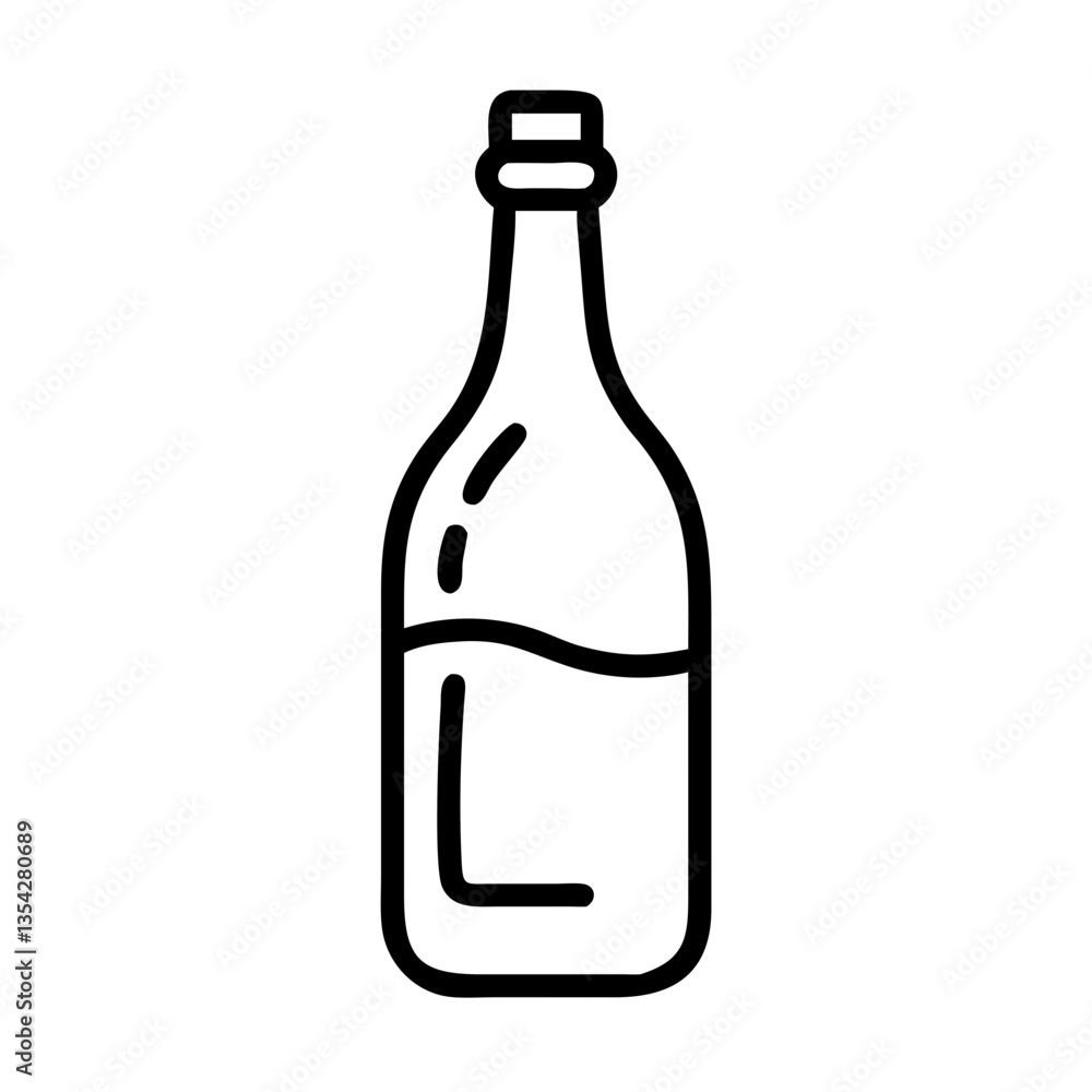 Outline of a wine bottle icon Outline of a wine bottle icon