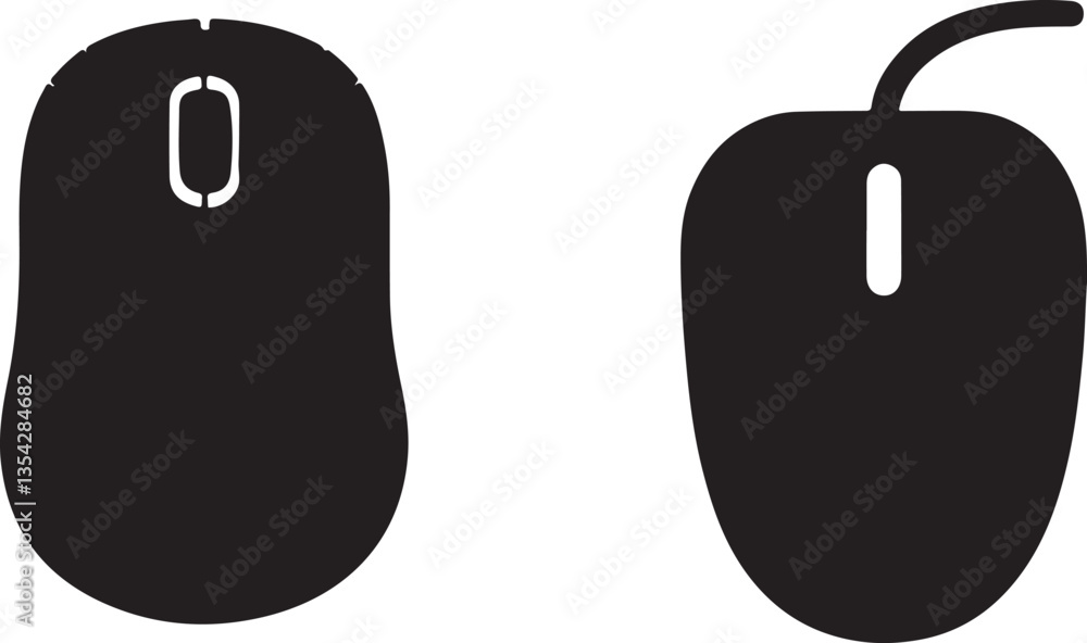 computer mouse silhouette set, computer mouse vector, computer mouse icon computer mouse silhouette set, computer mouse vector, computer mouse icon