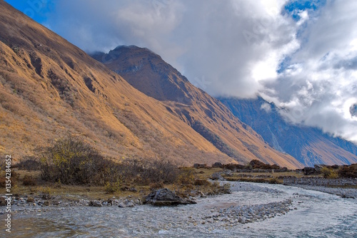 Jomolhari Campsite during afternoon in Bhutan