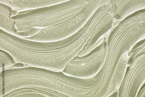 Cosmetic beauty skin care moisturizer texture swatch . Water gel serum, hair care or beauty calming gel smudge abstract background