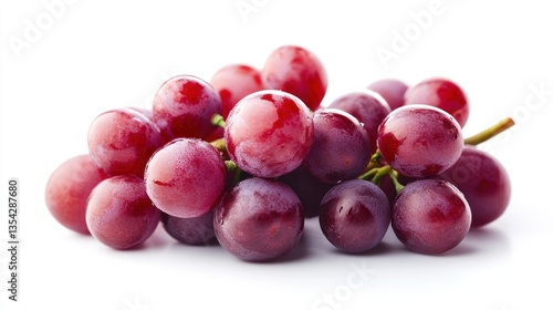 Fresh, plump red grapes on a stem